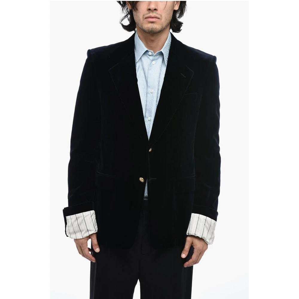 Gucci Velvet Blazer with Contrasting Men's Cuffs 1