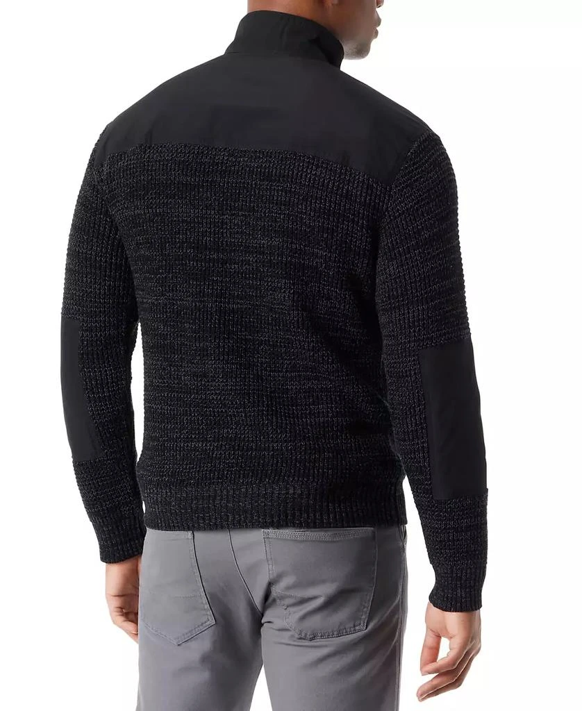 BASS OUTDOOR Men's Quarter-Zip Long Sleeve Pullover Patch Sweater 2