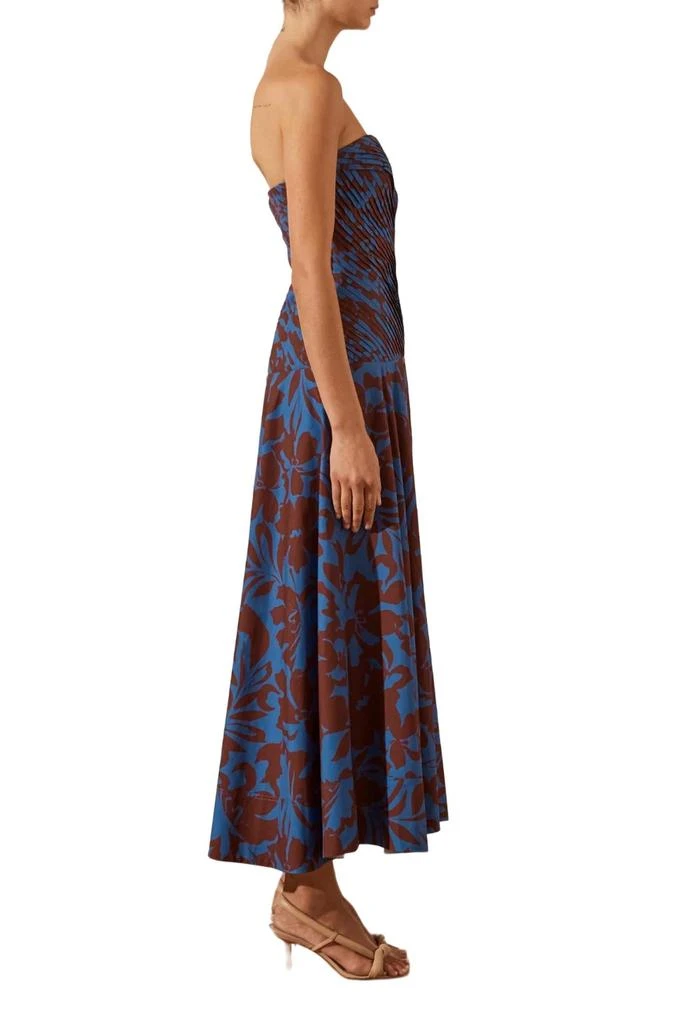 Shona Joy CATIA STRAPLESS PLEATED MIDI DRESS 3