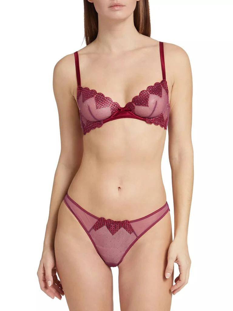 Fleur du Mal Heart Embroidery Demi Bra 3