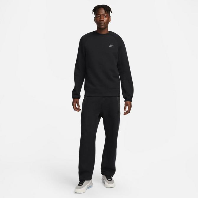 nike tech fleece crew neck sweat in black