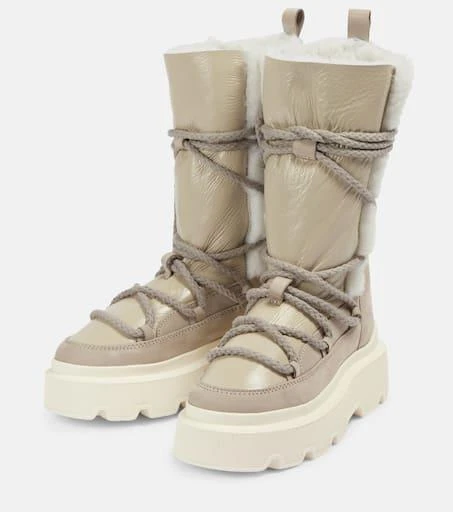 INUIKII Leather shearling-trimmed snow boots 5