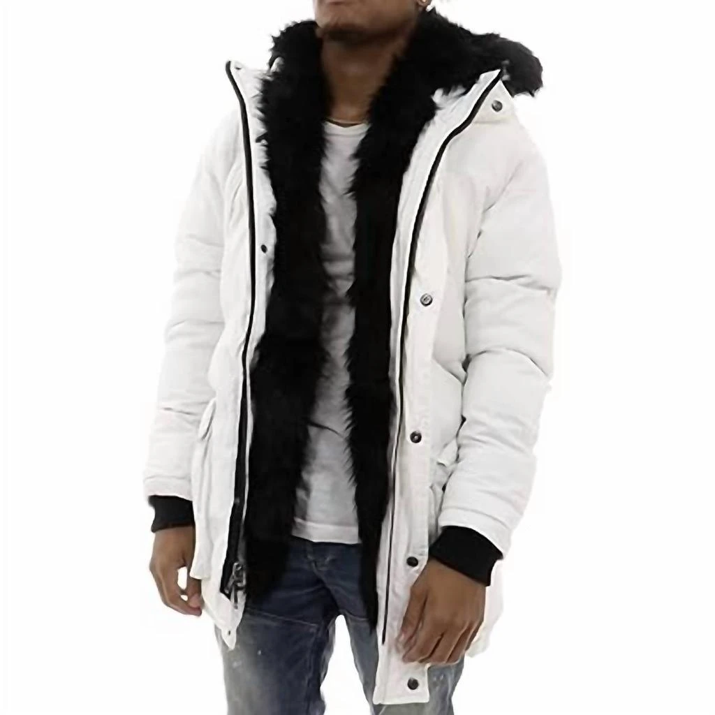 JORDAN CRAIG Fargo Fur Lined Parka 2.0 Jacket In White Domino 1