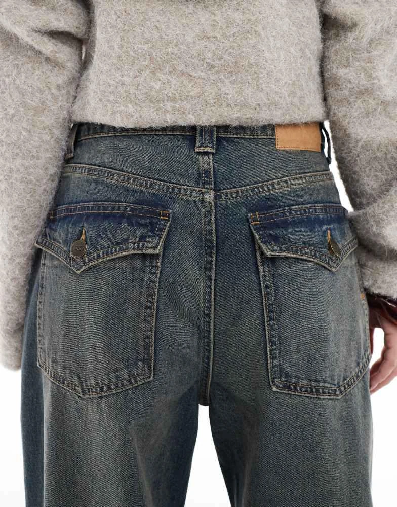 Cotton:On Cotton On super baggy low rise jeans in rust blue 4