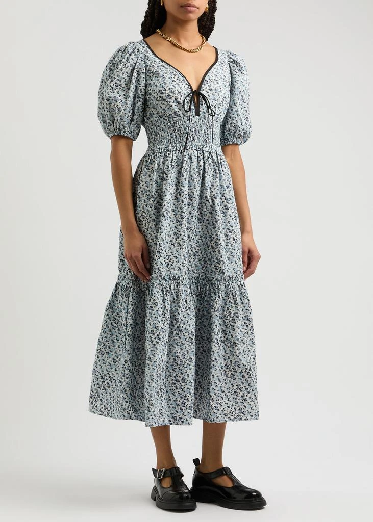 Ganni Floral-print cotton midi dress  2