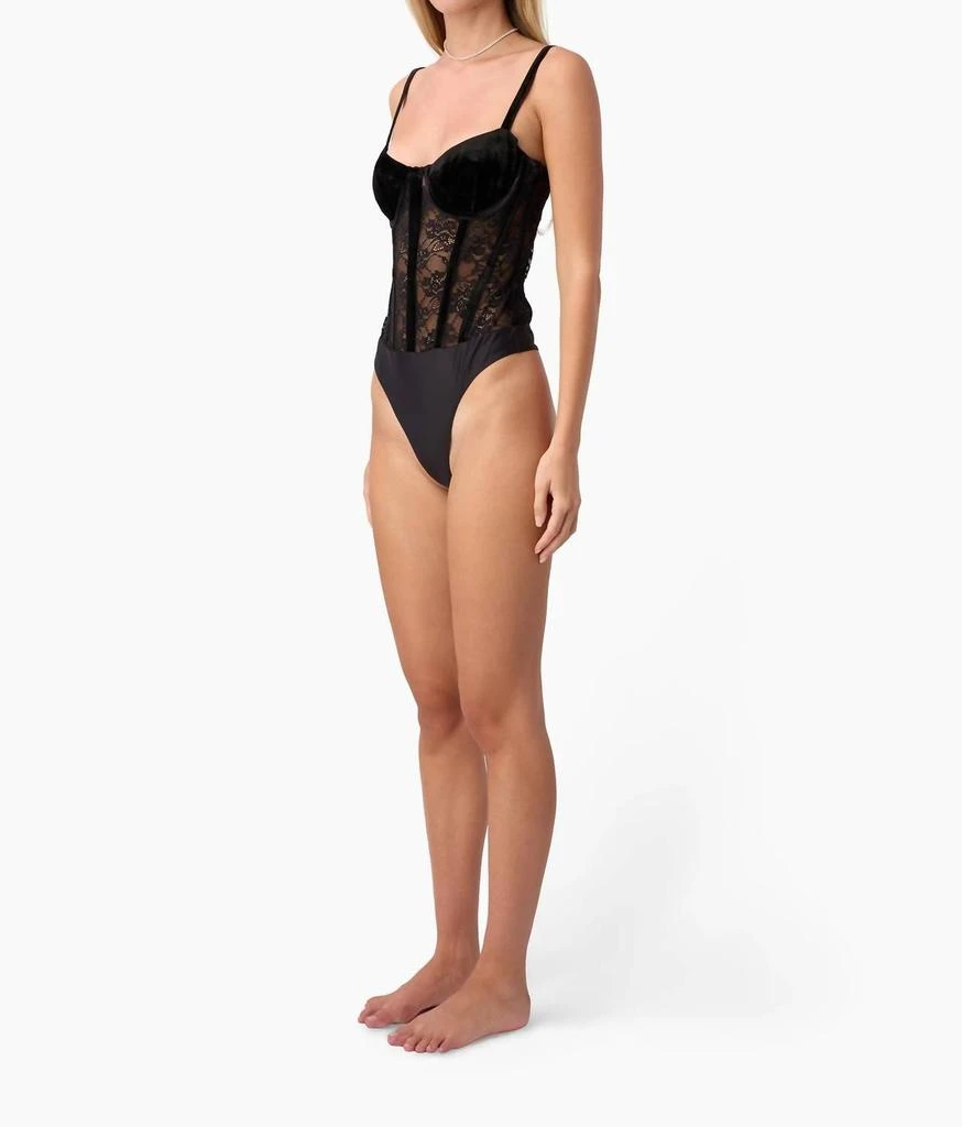 CAMI NYC Cami Nyc - Valentyna Velvet Corset Bodysuit 2
