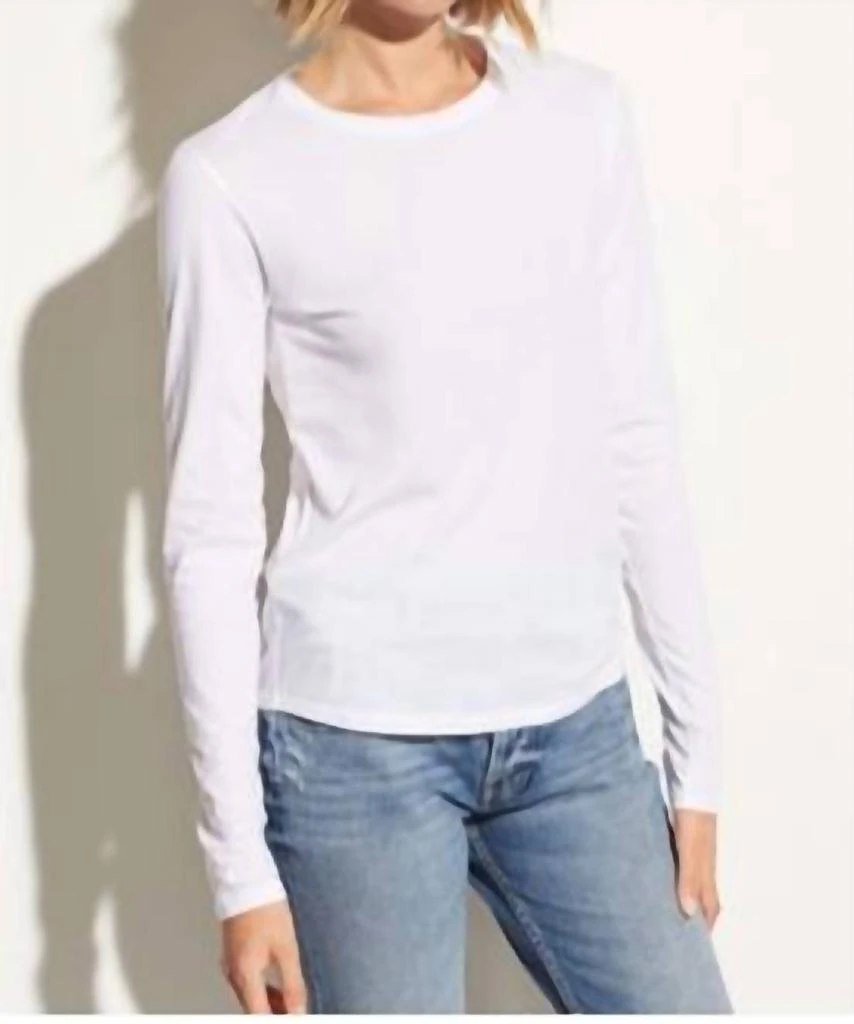 Vince Essential Crew Neck Tee In Optic White 2