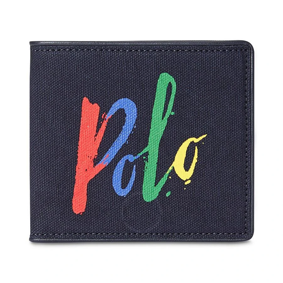 Polo Ralph Lauren Polo Ralph Lauren Navy/410 Men's Rainbow Logo Canvas Wallet 1