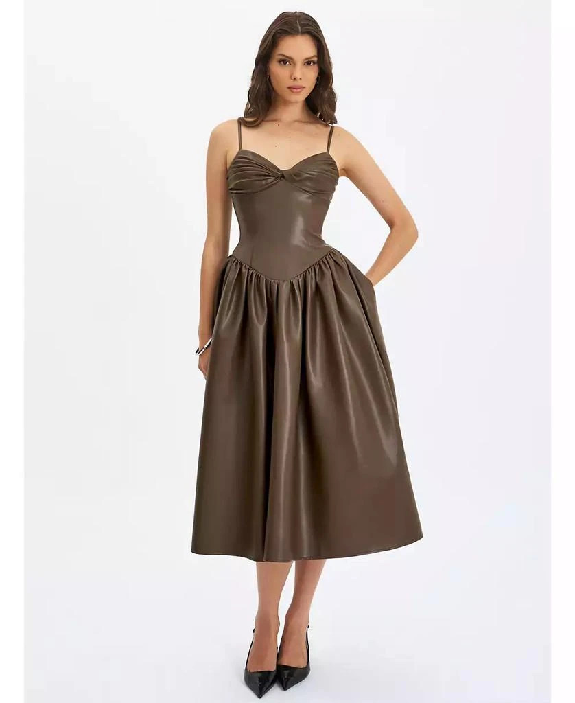 brown drop waist maxi dress Delicate Rhinestone Drop Waist Maxi Dress main image 0