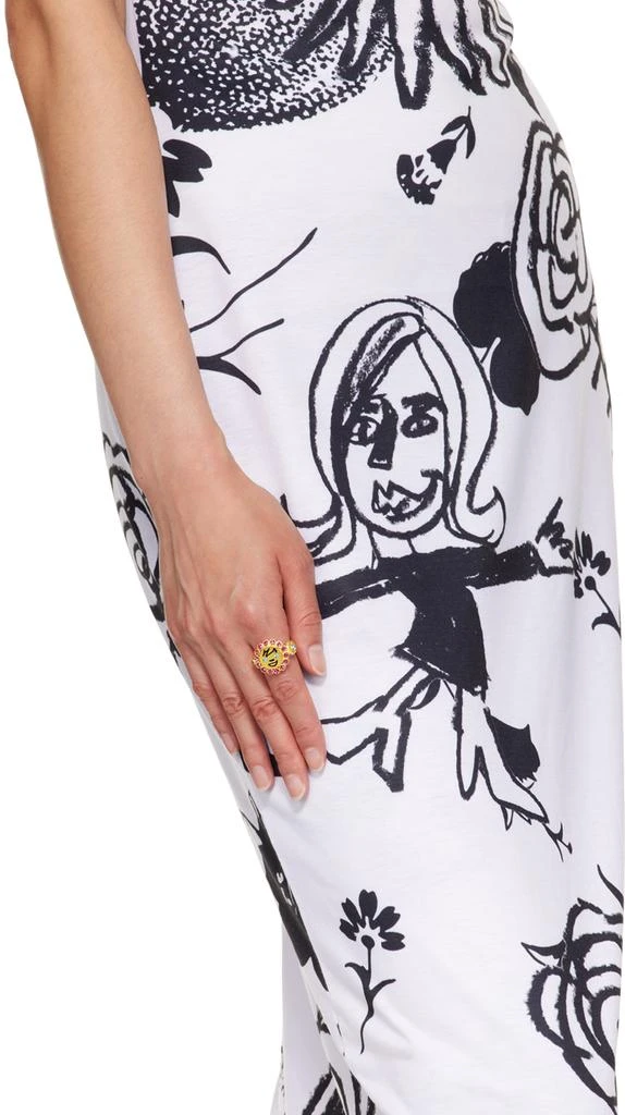 CHOPOVA LOWENA Gold Face Gem Ring 2