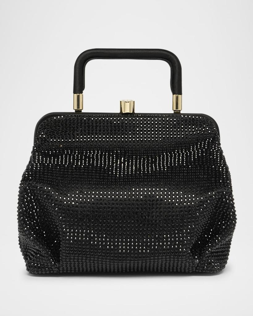 Giorgio Armani Pleated Rhinestone Satin Shoulder Bag