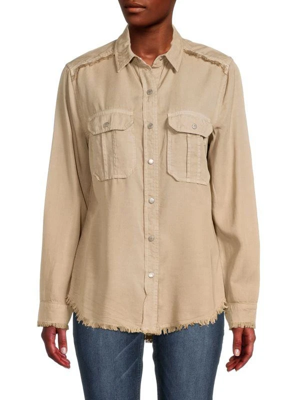 Etienne Marcel Frayed Work Button-Down Top 1