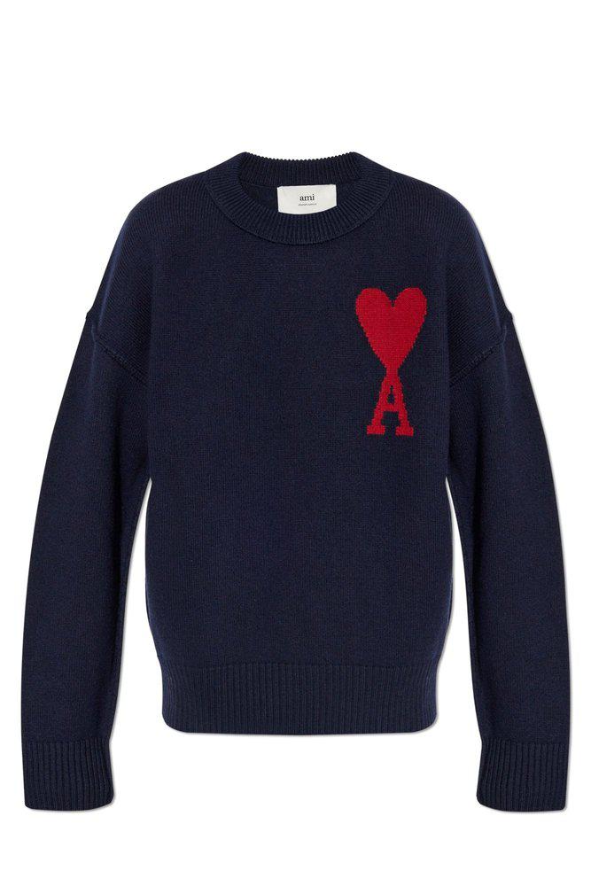 AMI AMI Paris Ami de Coeur Logo Intarsia-Knit Jumper