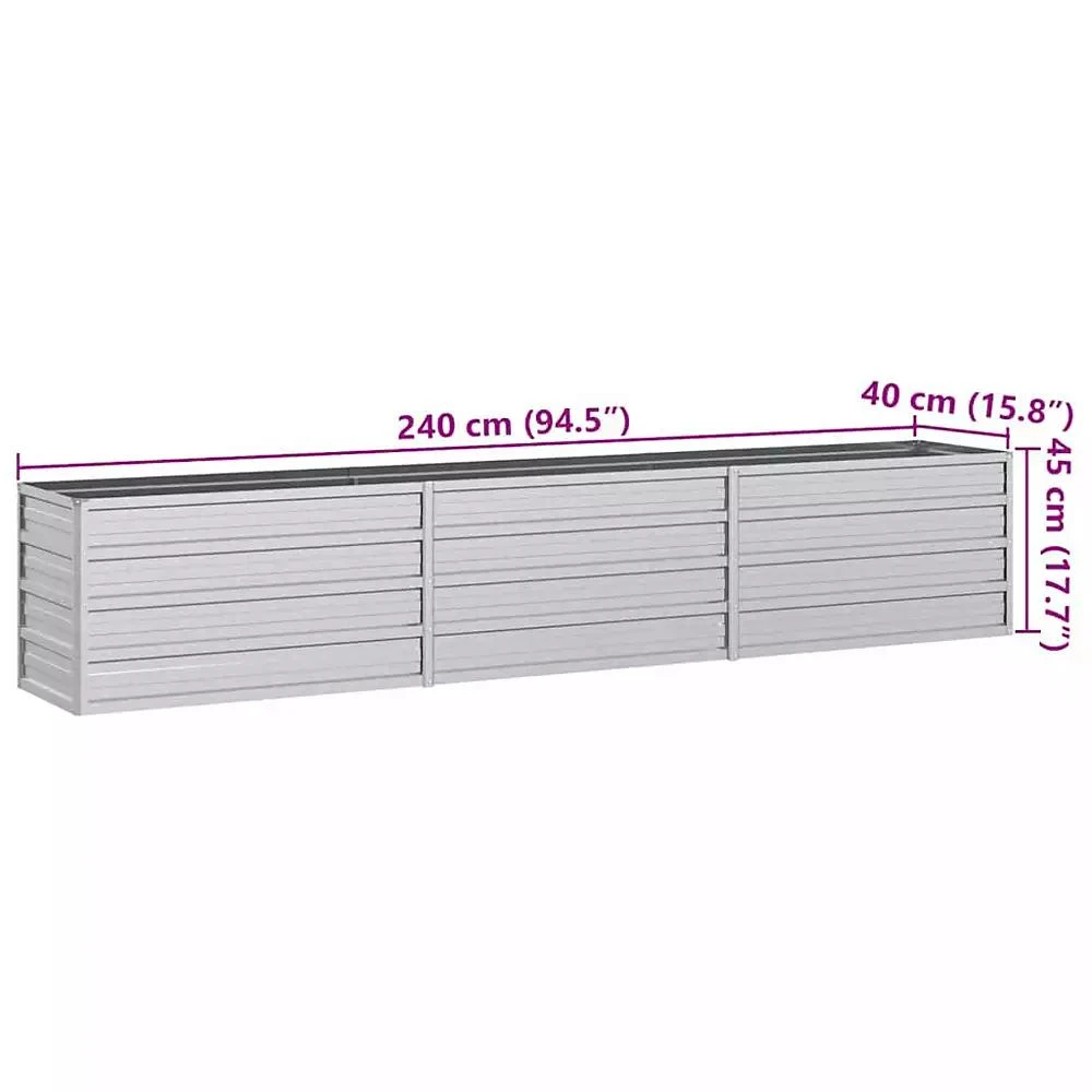 vidaXL Garden Raised Bed Galvanized Steel Outdoor Planter 3