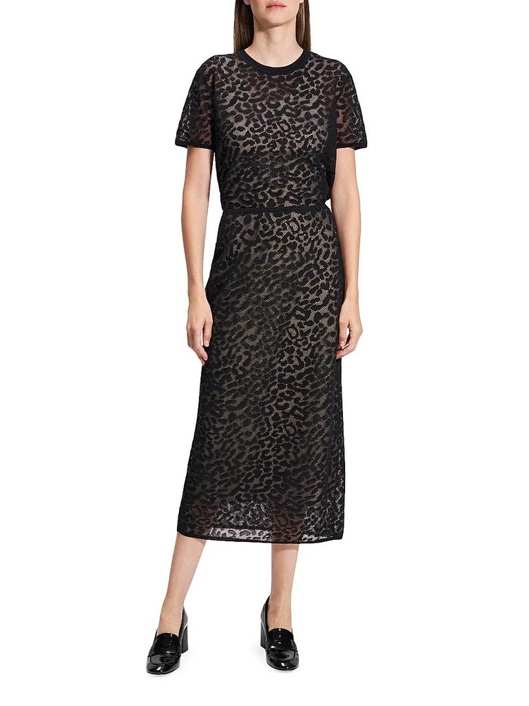 Theory Bleecker Animal Lace Midi-Skirt 2