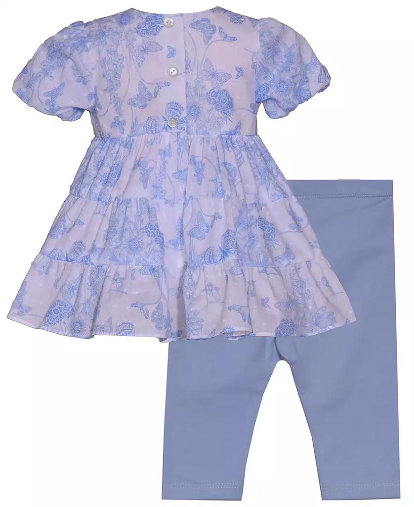 Bonnie Baby Baby Girls 2-Piece Clip Dot Toile Outfit