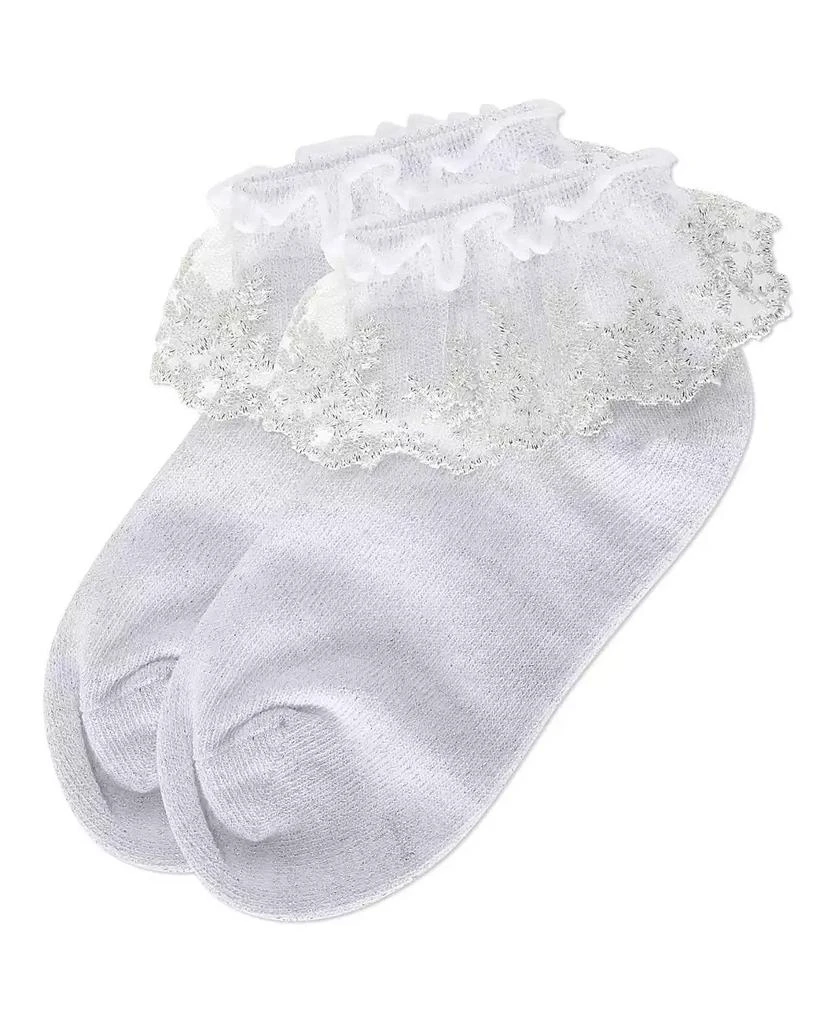 Memoi Little Girls Step and Shimmer Ruffle Anklet Socks 2