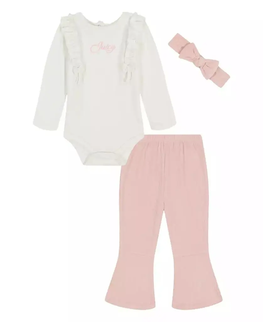 Juicy Baby Girls' Bodysuit, Pant and Headband, 3-Piece Set