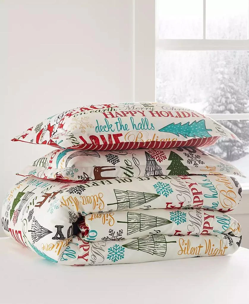 Levtex Merry Bright Santa Claus Lane Reversible 3-Pc. Duvet Cover Set 5