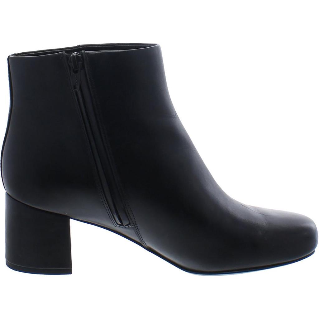 Vionic Womens Leather Block Heel Ankle Boots