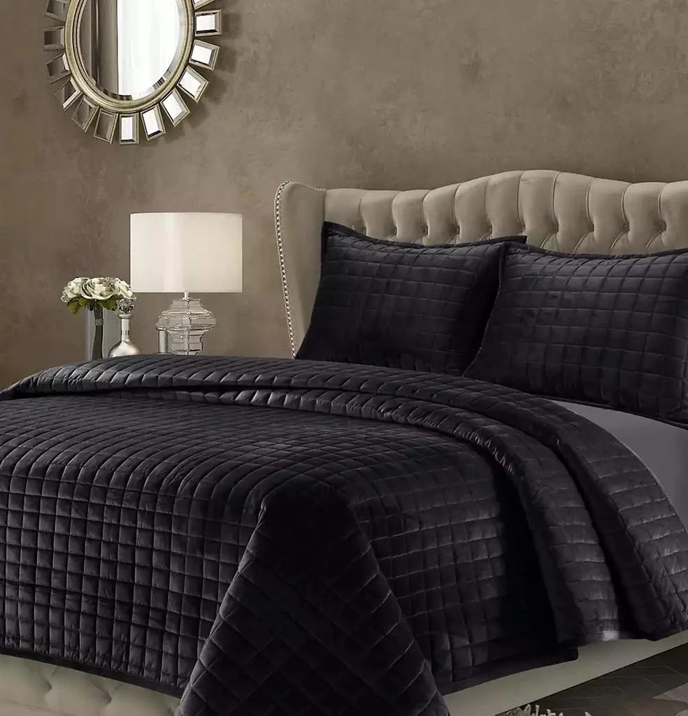 Macy's Florence Velvet Solid Oversized Quilt Set 1