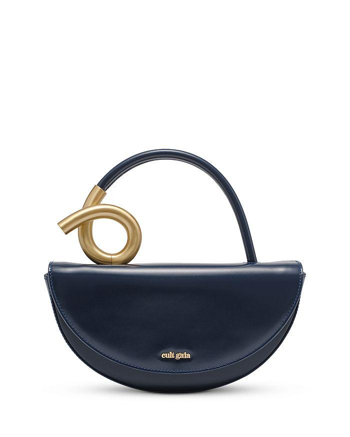 Cult Gaia Jojo Raffia & Leather Top-Handle Bag - Tote Bags