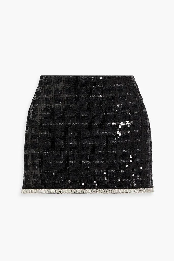 Alice + Olivia Rubi embellished tweed mini skirt 1