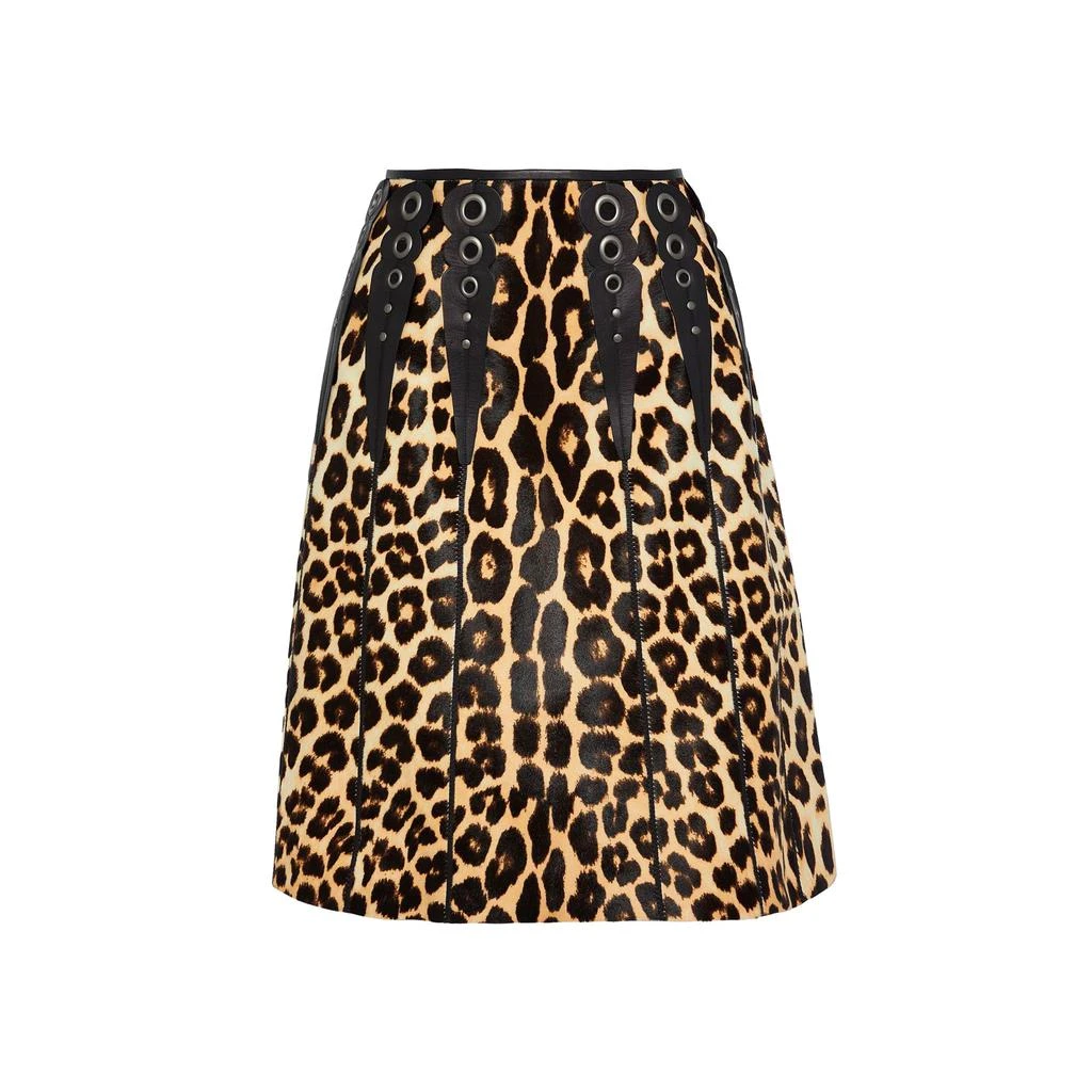 BOTTEGA VENETA Bottega Veneta Leopard Print Calf Hair Skirt 1