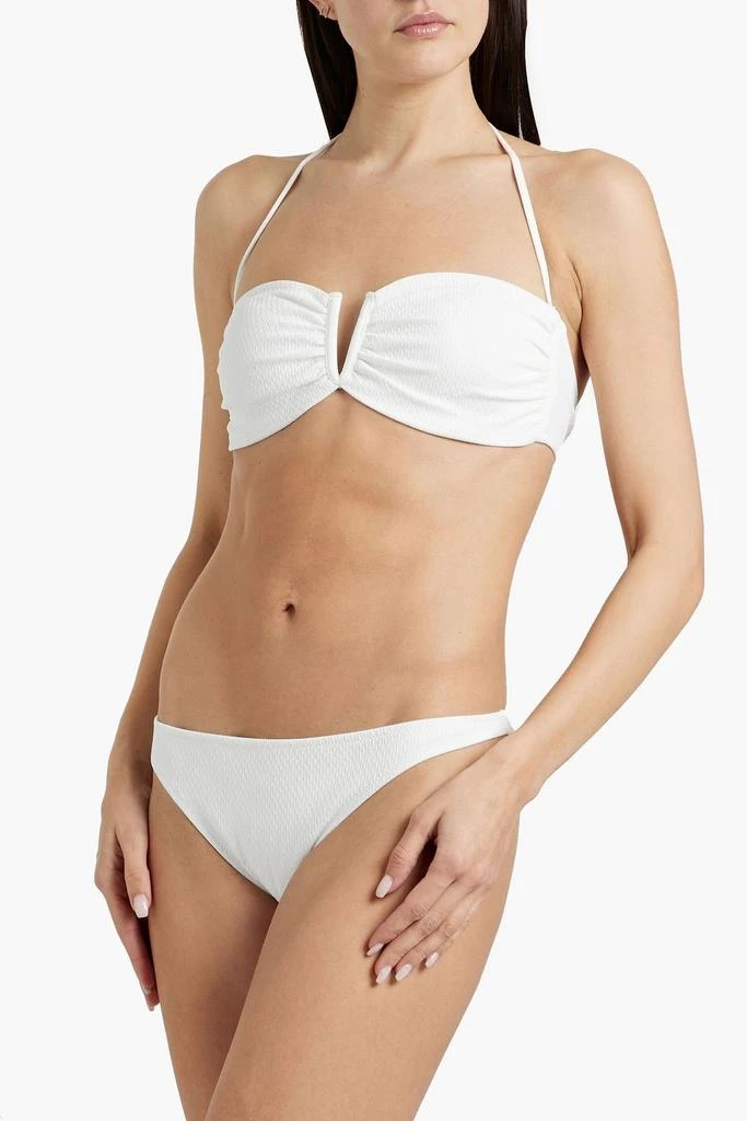 MELISSA ODABASH Alba stretch-seersucker bandeau bikini top 5