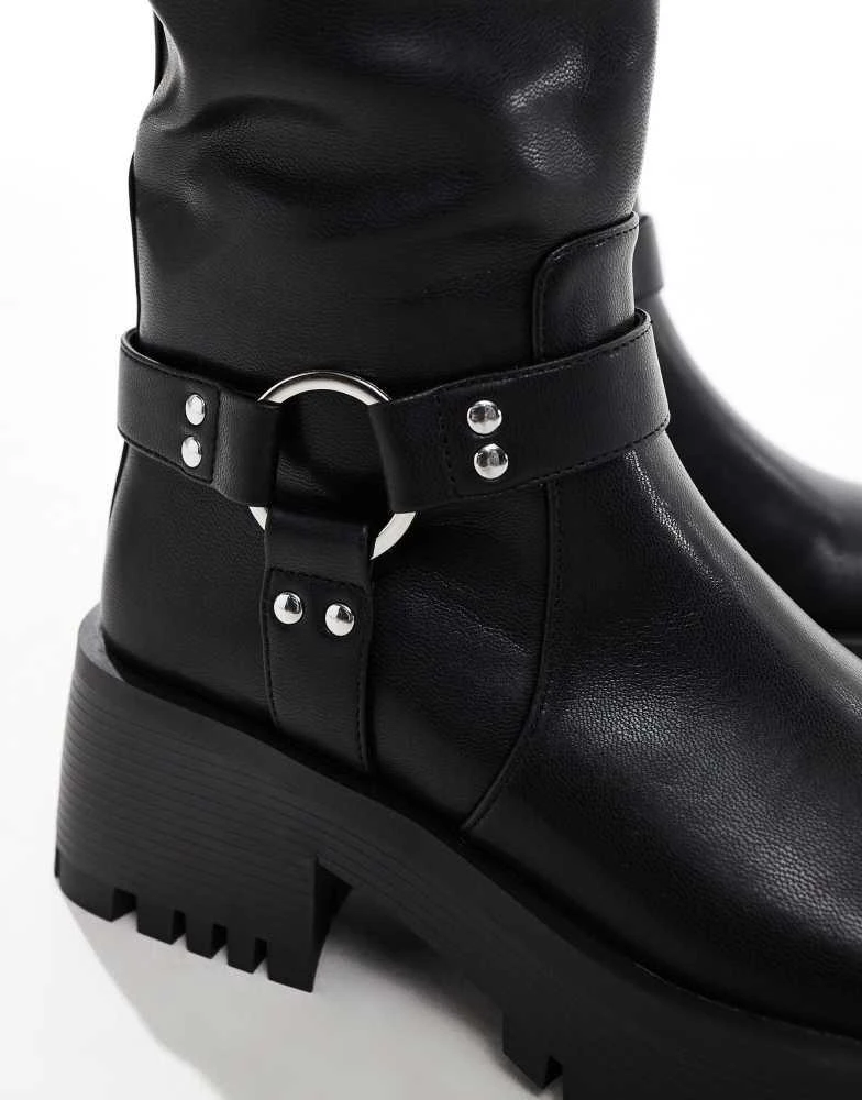 Raid RAID Ultra biker knee boots with square toe in black 3