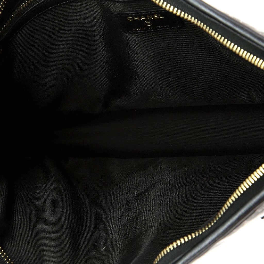 Chanel Logo Wristlet Clutch PVC Over Quilted Tweed Large 6