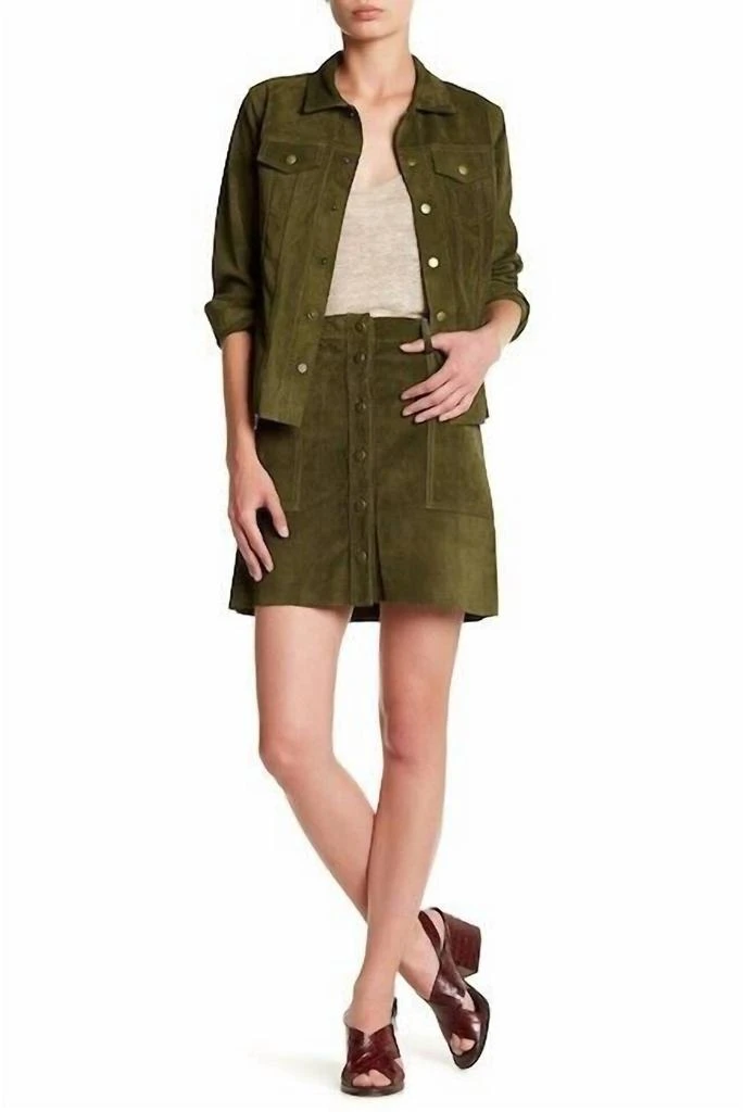 Current Elliott Current/Elliott - Leather Naval Suede Mini Skirt 5