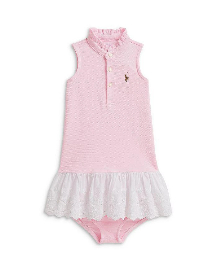 Ralph Lauren Polo Girls' Eyelet Cotton Mesh Dress & Bloomer - Baby