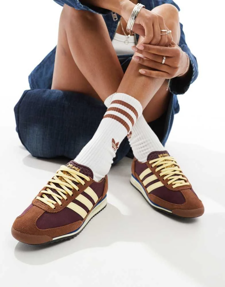 adidas Originals adidas Originals SL 72 OG trainers in brown and yellow 1