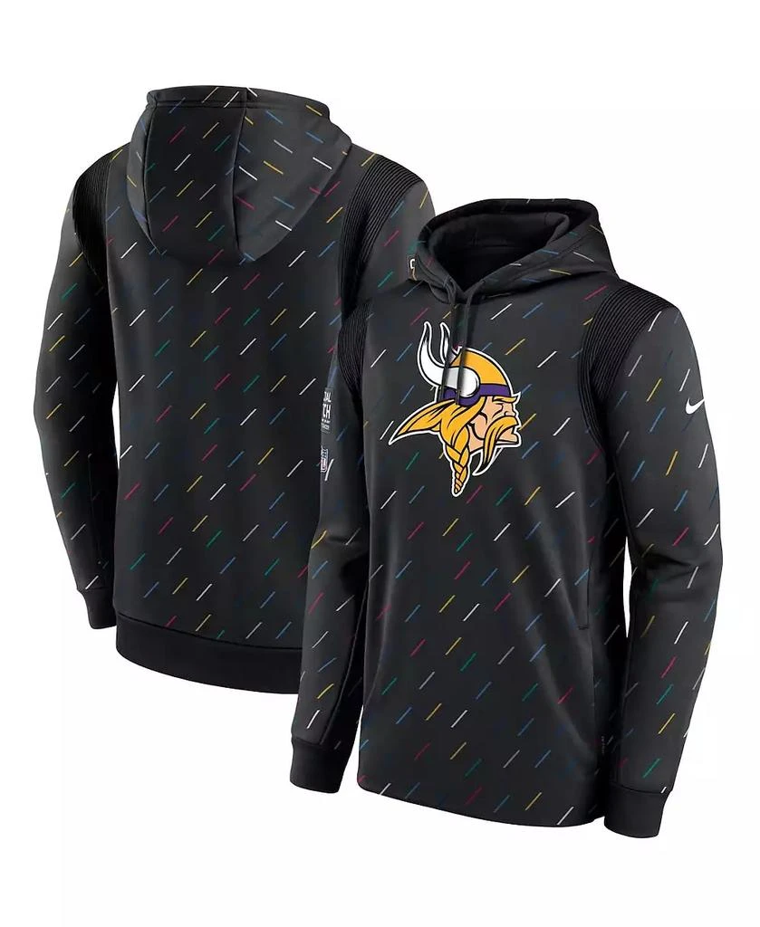 NIKE Men's Charcoal Minnesota Vikings 2021 NFL Crucial Catch Therma Pullover Hoodie 1