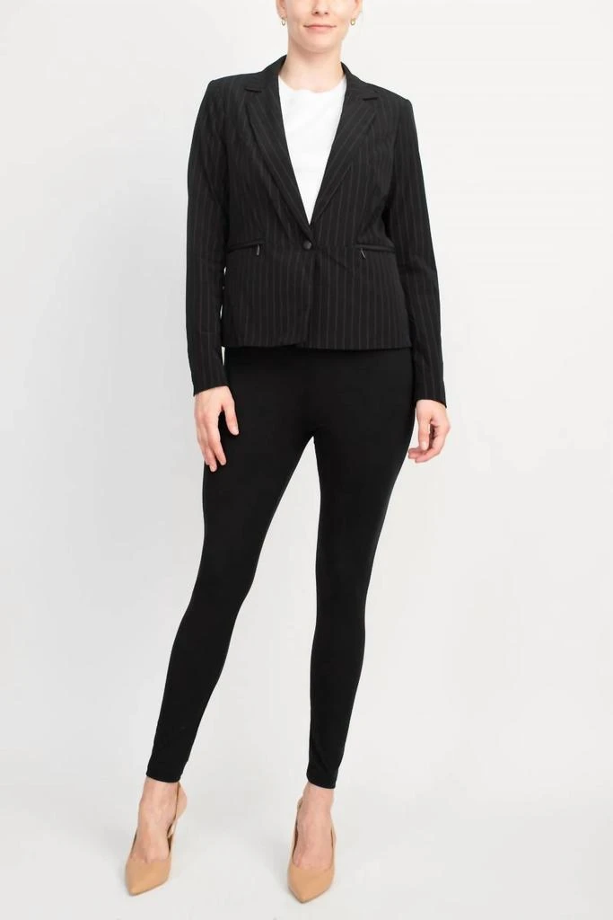 PEACE of CLOTH Woven Long Sleeve Notched Lapel Blazer In Black 4