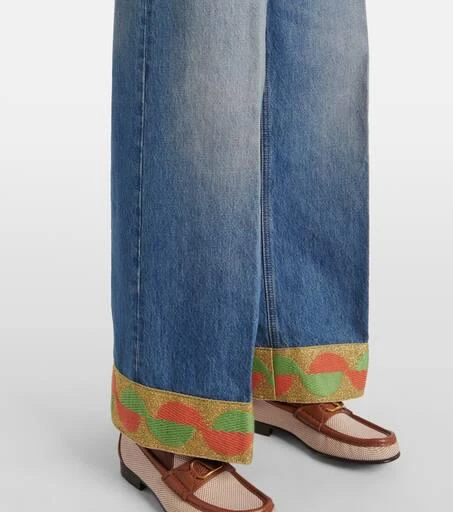 Valentino High-rise wide-leg jeans 5