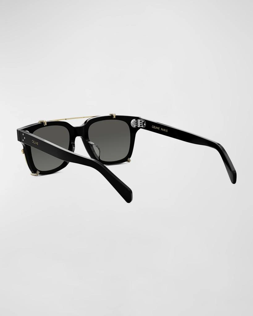 Celine Men's Bold Blue Light-Blocking Square Glasses 2