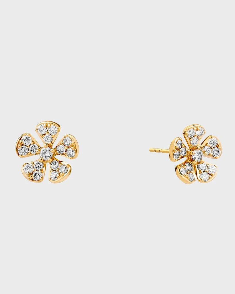 Syna 18K Yellow Gold Jardin Flower Stud Earrings with Emeralds and Diamonds 1