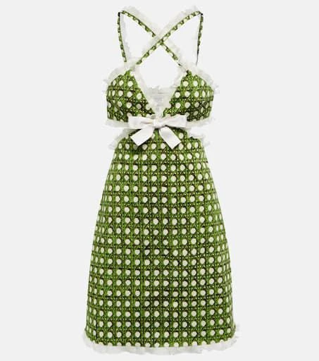 Giambattista Valli Printed gabardine cutout minidress 1