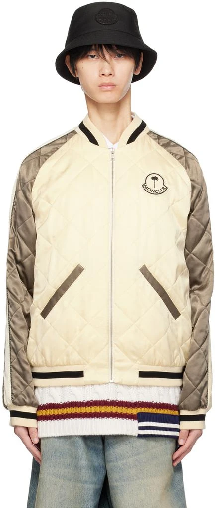 Moncler Moncler x Palm Angels Beige Gosper Down Bomber Jacket 1