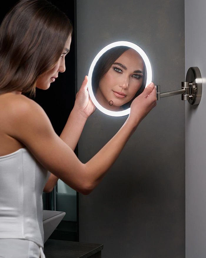 Ilios Lighting Magnified Rechargeable Wall Mirror 7