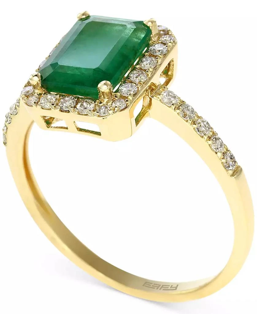 Effy EFFY® Emerald (1-3/8 ct. t.w.) and Diamond (1/4 ct. t.w.) Ring in 14k Gold, Created for Macy's 1