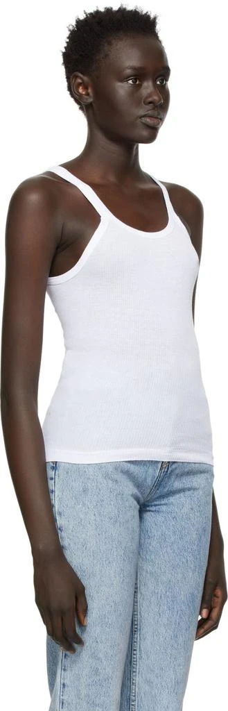 Re/Done White Ribbed Tank Top 2