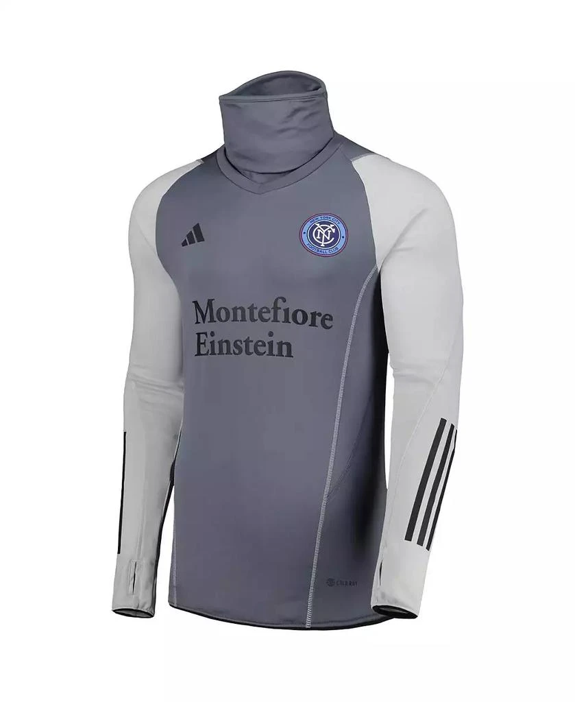Adidas Men's Gray New York City FC Warm Raglan COLD.RDY Top 2