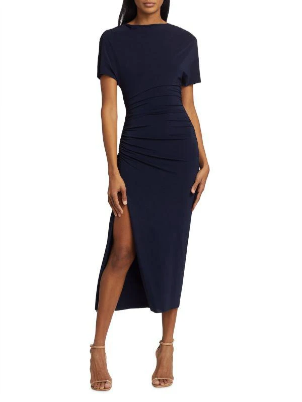 knee length dresses for ladies Secretsculpt Jersey Halter Midi Dress Black / 5X/6X main image 0