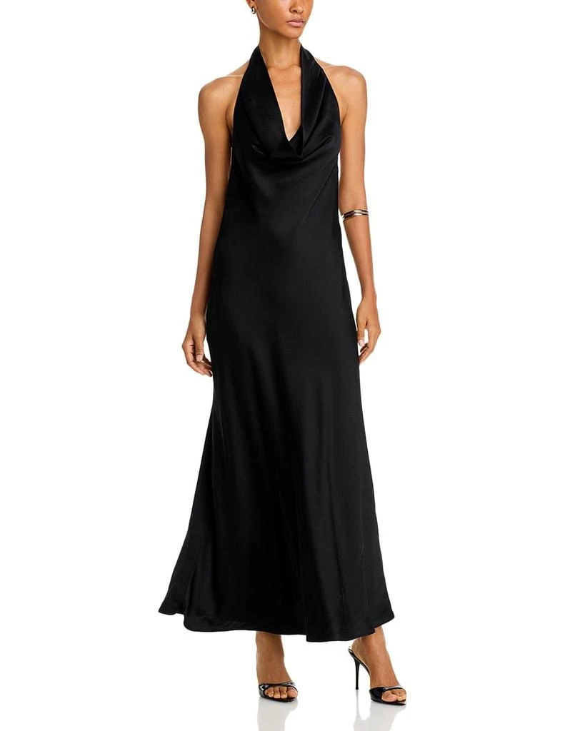 FRENCH CONNECTION Ennis Satin Halter Dress 1