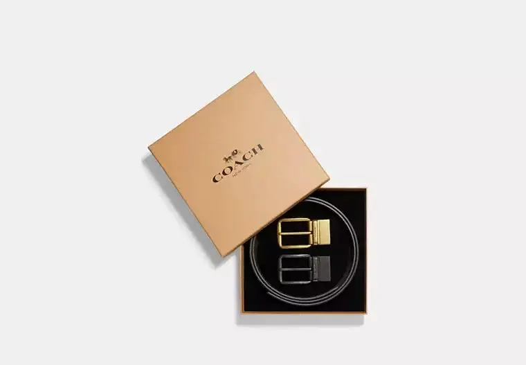 Coach Boxed Harness Buckle Cut-To-Size Reversible Belt, 38 Mm
