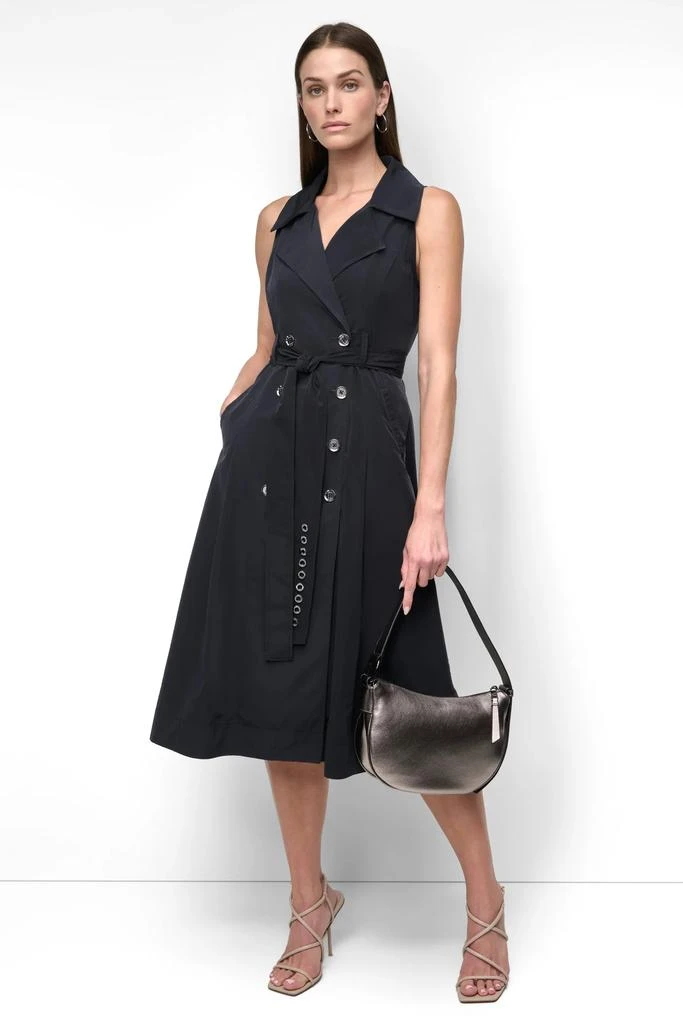 DKNY SLEEVELESS TECH COTTON BELTED MIDI DRESS 7