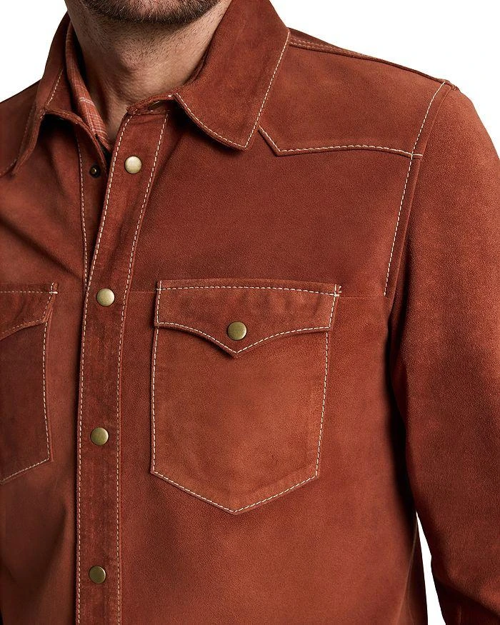 John Varvatos Mason Leather Western Shirt Jacket 4